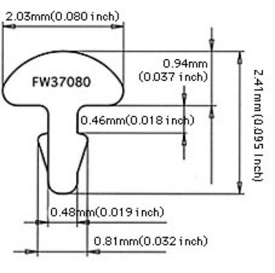 Jescar Frets #37080 NS18% 24pcs set No.940 フレット サイズ図画像
