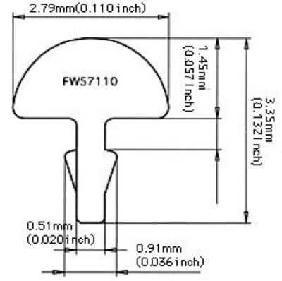 Jescar Frets #57110 Stainless 24pcs set No.947 フレット サイズ図画像