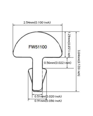 Jescar Frets #51100 NS18% 24pcs set No.8902 フレット サイズ図画像