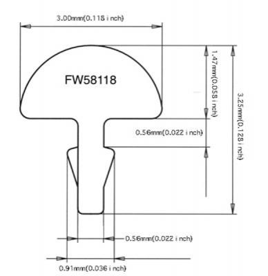 Jescar Frets #58118 NS18% 24pcs set No.8904 フレット サイズ図画像