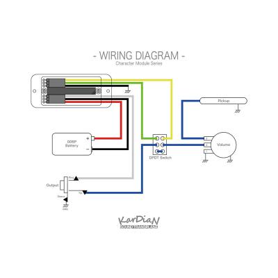 Y.O.S.ギター工房 Smoggy Onboard オンボードモジュール 配線画像