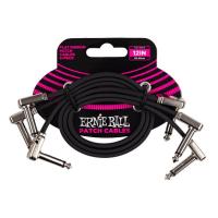 ERNIE BALL 6222 12" Flat Ribbon Patch Cable 3-Pack Black フラットパッチケーブル