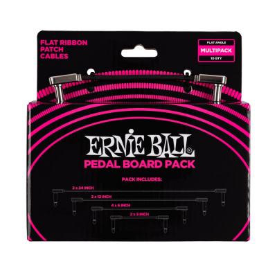 ERNIE BALL 6224 Flat Ribbon Patch Cables Pedalboard Multi-Pack Black フラットパッチケーブル