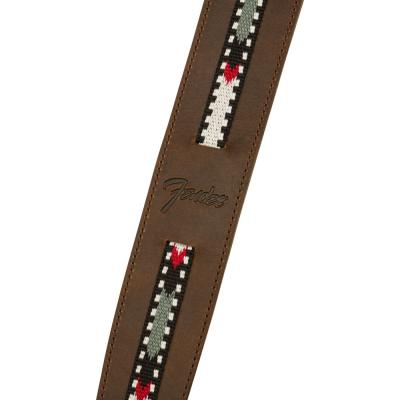 Fender Paramount Acoustic Leather Strap Brown ギターストラップ ロゴアップ画像
