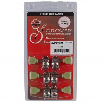 GROVER 533NK Nickel Keystone Button 3:3 Vintage Locking 533 Series ギター用ペグ