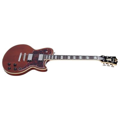 D’Angelico Deluxe Atlantic Matte Walnut エレキギター 全体斜めアングル画像