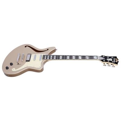 D’Angelico Deluxe Bedford SH Desert Gold エレキギター 斜めアングル画像