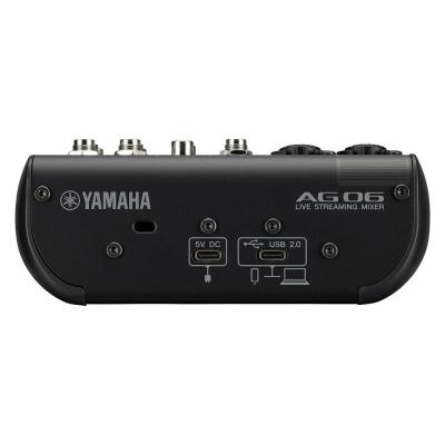 YAMAHA AG06 MK2 B 6チャンネル ライブストリーミングミキサー ブラック 背面