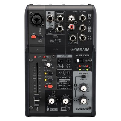 YAMAHA AG03 MK2 B LSPK ライブストリーミングパック ブラック ライブストリーミングミキサー AG03MK2 正面