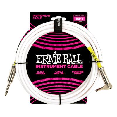 ERNIE BALL 6400 PVC INST 15’ SA WH ギターケーブル