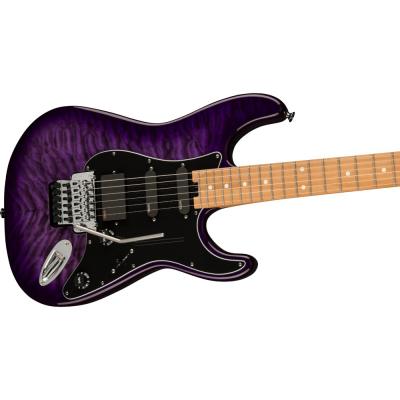 Charvel Marco Sfogli Signature Pro-Mod So-Cal Style 1 HSS FR CM QM Transparent Purple Burst エレキギター 斜めアングル画像