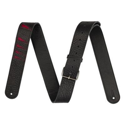 Jackson Shark Fin Leather Strap Red and Black 2" ギターストラップ