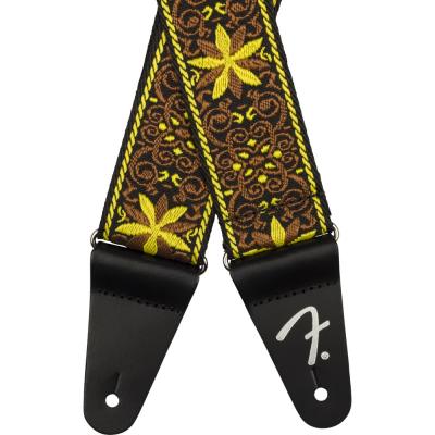 Fender Pasadena Woven Strap Yellow Wallflower 2' ギターストラップ ストラップエンド画像