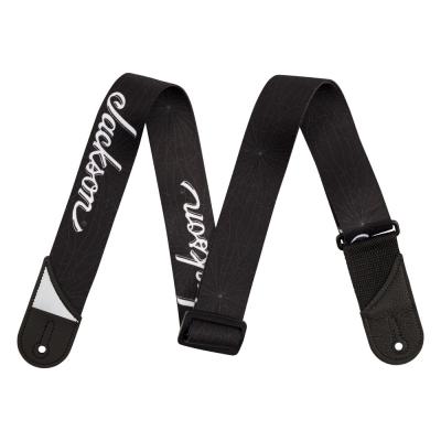 Jackson White Logo Strap Black 2" ギターストラップ