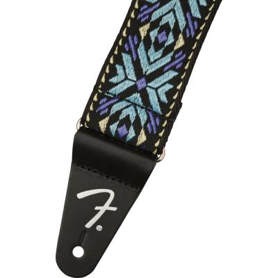 Fender Pasadena Woven Strap Blue Snowflake 2' ギターストラップ 幾何学パターン柄画像