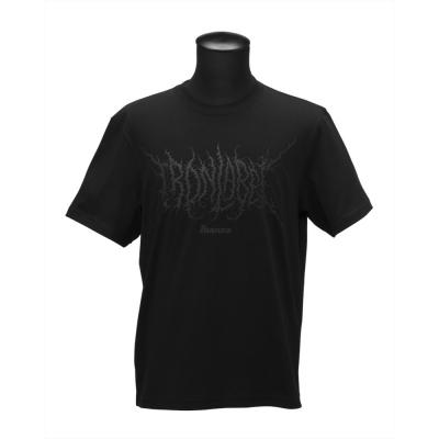 IBANEZ アイバニーズ IBAT011M IRON LABELデザイン 半袖 Tシャツ ブラック Mサイズ 正面画像