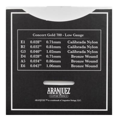 ARANJUEZ Concert Gold 700 クラシックギター弦 ARANJUEZ Concert Gold 700 裏面画像