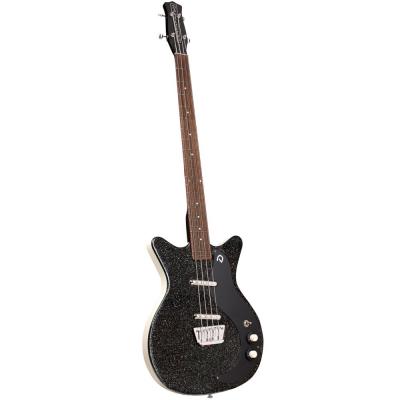 Danelectro 59DC SHORT SCALE BASS BLACK METALFLAKE エレキベース Danelectro 59DC SHORT SCALE BASS BLACK METALFLAKE ボディサイドが見える画像