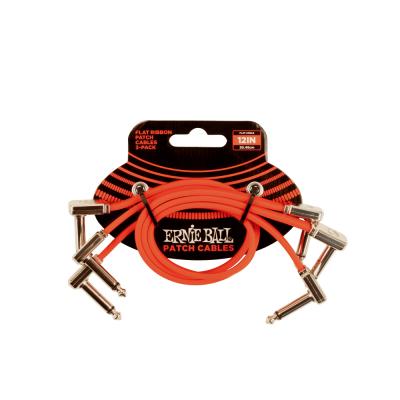 ERNIE BALL P06403 12" Flat Ribbon Patch Cable 3-Pack - Red パッチケーブル 3本セット