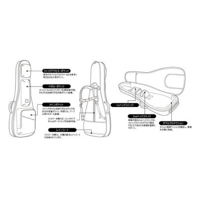 Basiner ACME-EG-NB エレキギター用ケース ポケット 内部画像