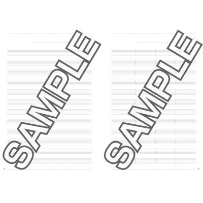 ピアノのためのコピーできる譜面用紙セット アルファノート 五線譜サンプル画像