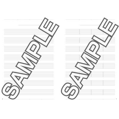 ピアノのためのコピーできる譜面用紙セット アルファノート 五線譜サンプル画像