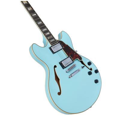 D’Angelico Premier DC Sky Blue エレキギター ボディアップ画像
