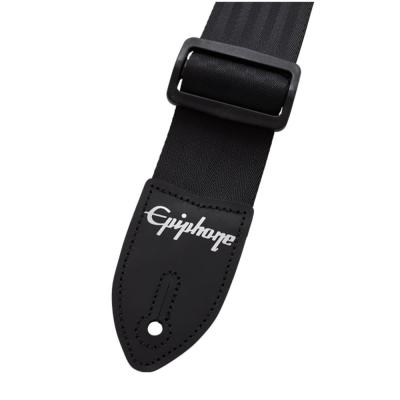EPIPHONE AEST-SBLK SEATBELT GUITAR STRAP BLACK ギターストラップ ロゴ部分画像