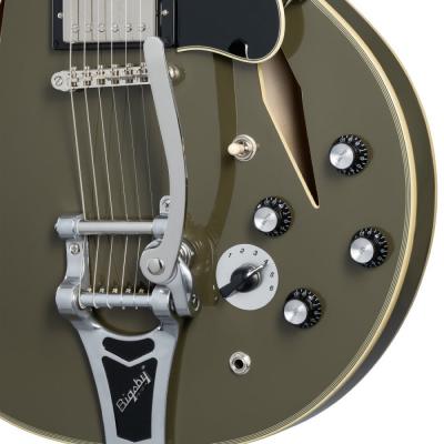 Epiphone エピフォン Shinichi Ubukata ES-355 Custom Bigsby Olive Drab IGES355CSUODNB3 生形真一シグネチャーモデル エレキギター コントロールノブ部画像
