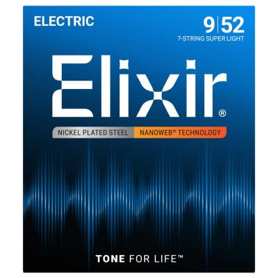 ELIXIR エリクサー 12007 2Pack NANOWEB SuperLight 09-52 7弦エレキギター弦 2セットパック