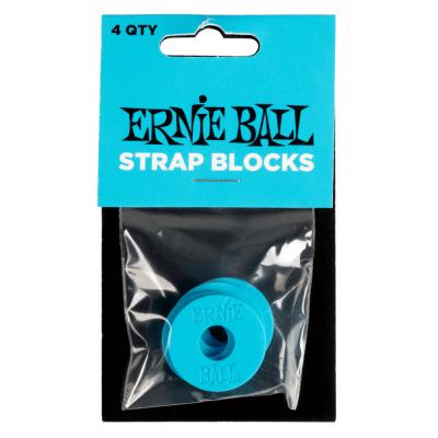 ERNIE BALL 5619 STRAP BLOCKS 4PK BLUE ゴム製 ストラップブロック ブルー 4個入り アーニーボール ストラップラバー