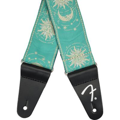 Fender フェンダー American Vintage II Sun Strap Sea Foam Green ギターストラップ フラップ部分、ロゴ
