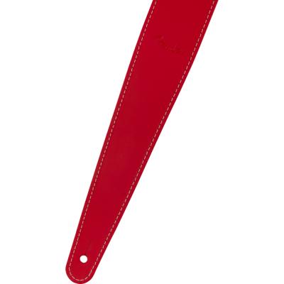 Fender フェンダー 2' Essentials Leather Strap Red ギターストラップ ストラップエンド画像