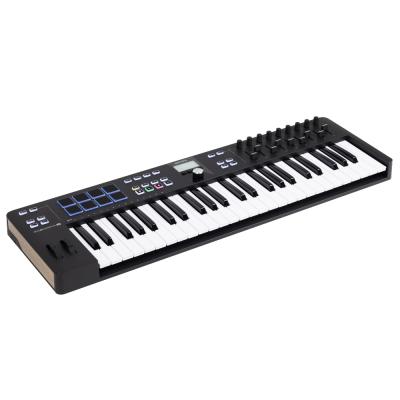 ARTURIA アートリア KeyLab Essential 49 mk3 BK 49鍵 MIDIキーボード Analog Lab Vなど豊富なバンドルソフトつき キーラボエッセンシャル 左斜めアングル画像