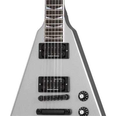 Gibson ギブソン Dave Mustaine Flying V EXP Metallic Silver エレキギター エレキギター フライング V ボディアップ 画像