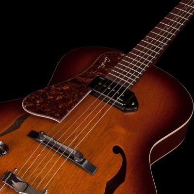 Godin ゴダン 5th Avenue Kingpin P90 Cognac Burst Left-Handed レフトハンドモデル エレキギター 平置き画像