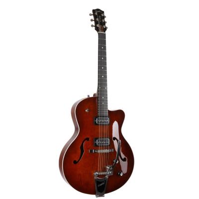 Godin ゴダン 5th Ave Uptown T-Armond Havana Burst エレキギター 斜めアングル画像