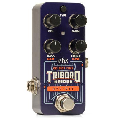 ELECTRO-HARMONIX エレクトロハーモニクス PICO TRIBORO BRIDGE オーバードライブ ディストーション ファズ ギターエフェクター 本体斜画像