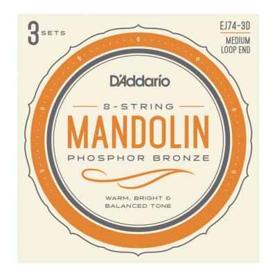 D’Addario ダダリオ EJ74-3D Mandolin Strings Phosphor Bronze Medium 11-40 マンドリン弦 3セット