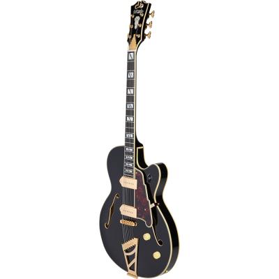 D’Angelico ディアンジェリコ Excel 59 Solid Black エレキギター フルアコ 斜めアングル画像