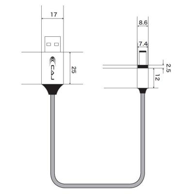 CUSTOM AUDIO カスタムオーディオ CAJ Power Cable USB/DC9 II USBからエフェクターに給電 電圧変換ケーブル アダプターサイズ