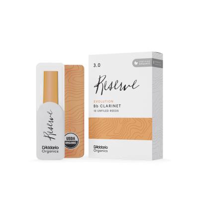 D’Addario Woodwinds ダダリオ ウッドウィンズ B♭クラリネット リード 10枚入り 硬さ:3 ダダリオ オーガニックス レゼルヴ エヴォリューション
