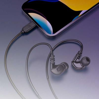 MEE audio ミーオーディオ EP-M6USB-BK M6-USB Black USB-C対応 有線イヤホン 耳掛け式スポーツイヤホン USB-C搭載のスマホやタブレットに使用可能