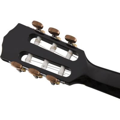 Fender フェンダー CN-60S Nylon Walnut Fingerboard Black クラシックギター ヘッドバック画像