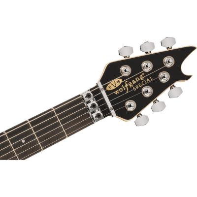 EVH Wolfgang Special Striped Series Black and White エレキギター ヘッド、ロックナット