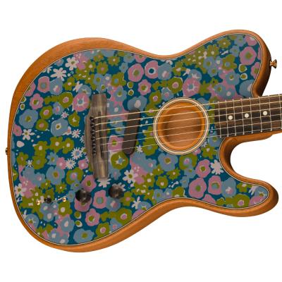 Fender フェンダー American Acoustasonic Telecaster Blue Flower エレクトリックアコースティックギター ボディ画像