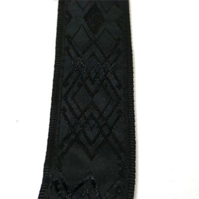 Perri’s ペリーズ TWSPL-6814 DIAMOND JACQUARD GUITAR STRAP WITH LOCK END BLACK ブラック ギターストラップ 本体画像1