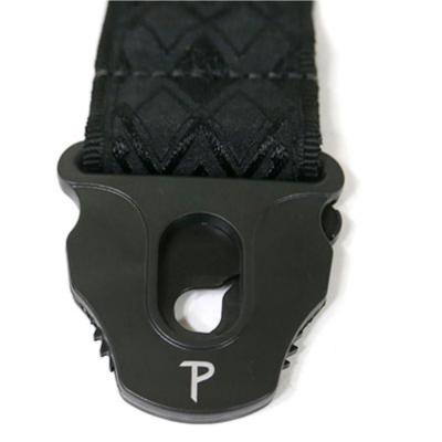 Perri’s ペリーズ TWSPL-6814 DIAMOND JACQUARD GUITAR STRAP WITH LOCK END BLACK ブラック ギターストラップ 本体画像2