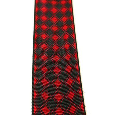 Perri’s ペリーズ TWS-7064 DIAMOND JACQUARD GUITAR STRAP BLK/RD ブラック レッド ギターストラップ 本体画像1