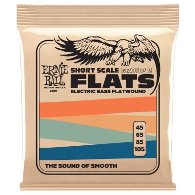アーニーボール ベース弦 フラットワウンド ERNIE BALL 2801 Bass Flatwound Stainless Steel 4 II 45-105 SHORT SCALE ステンレススチール ショートスケール